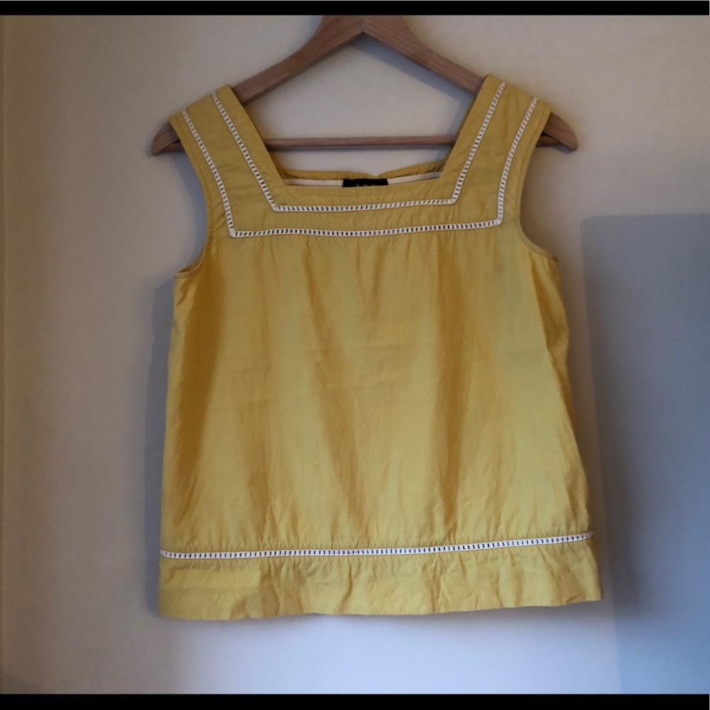 A.P.C. Yellow Tank Top with White Trim